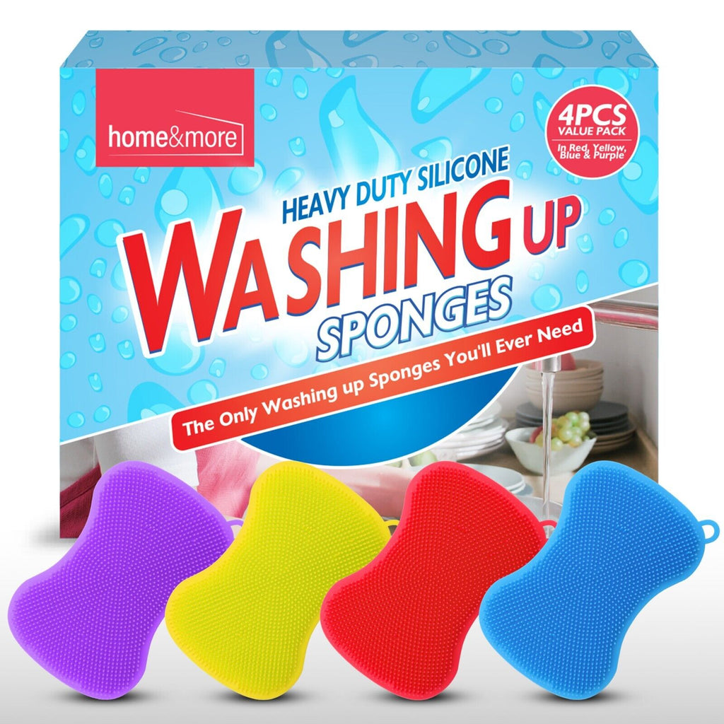 Silicone Dish Washing Up Sponge Non-Scratch | 4 Pack