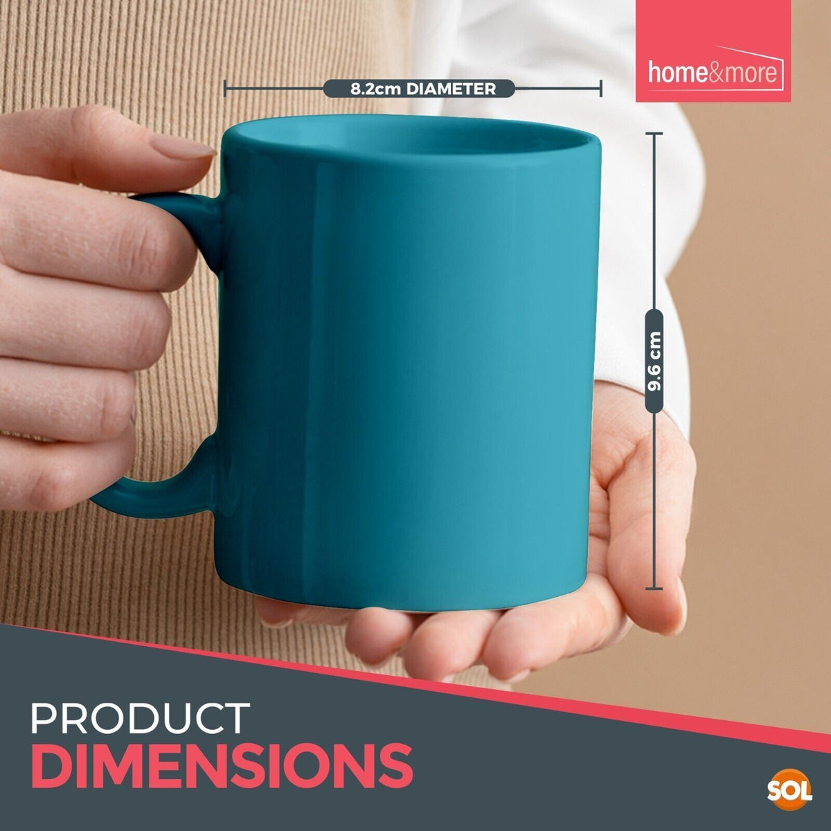 Multi Coloured Ceramic Mugs 330ml Set of 12