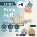 Exfoliating Body Puff Shower Sponge | Mesh Scrub Loofah | 6 Pack