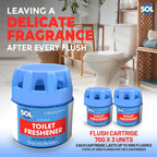 Toilet Bowl Freshener | Ocean Blue Cistern Block Cleaner | 3 Pack