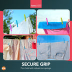 Strong Plastic Clothes Pegs Laundry Clips | 46 Pack
