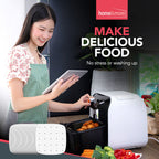 SOL 100pk Parchment Paper Air Fryer Liners Square 8.5 Inch Airfryer Liners Disposable Perforated Sheets Non Stick Cooking Sheets Heat Resistant Kitchen Accessories Easy Clean