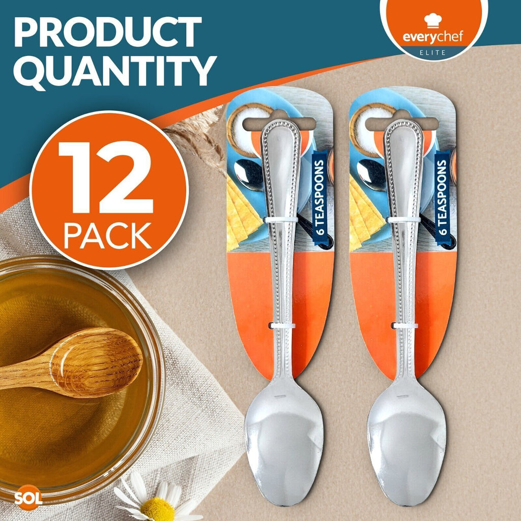 Stainless Steel Tea Spoons | Quality Cutlery Set | 6 Pack