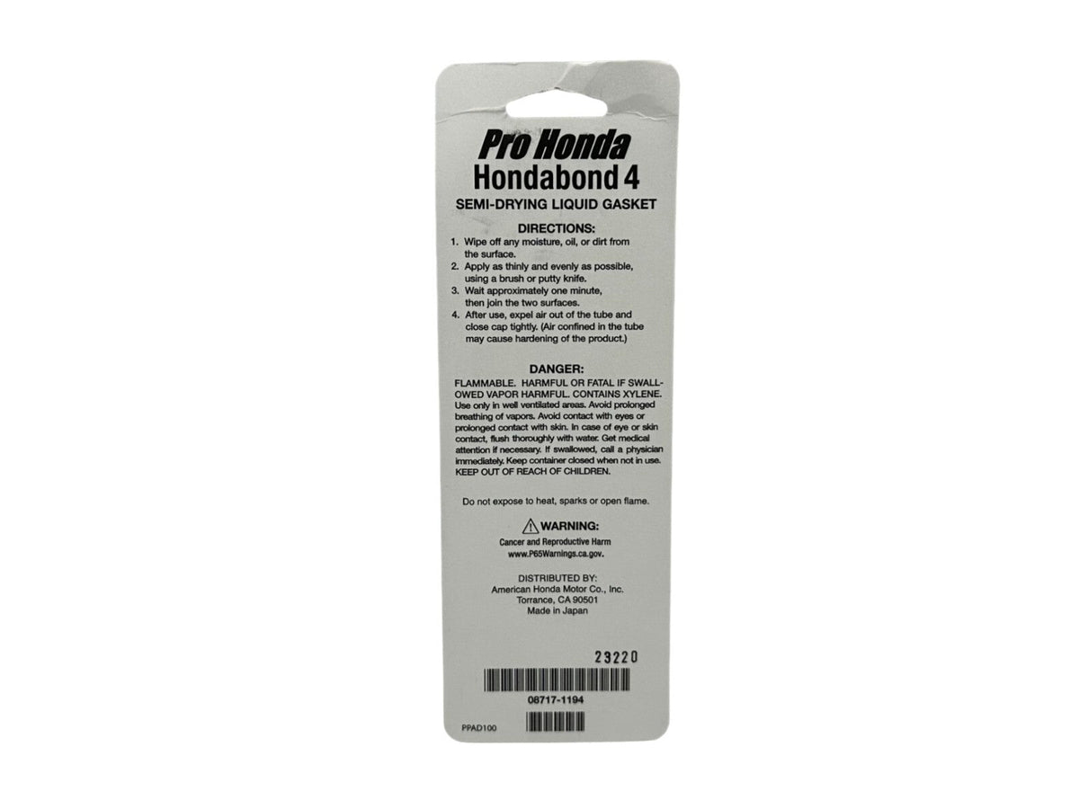 Genuine Honda OEM Hondabond 4 Liquid Gasket 08717-1194 Used in place of gaskets