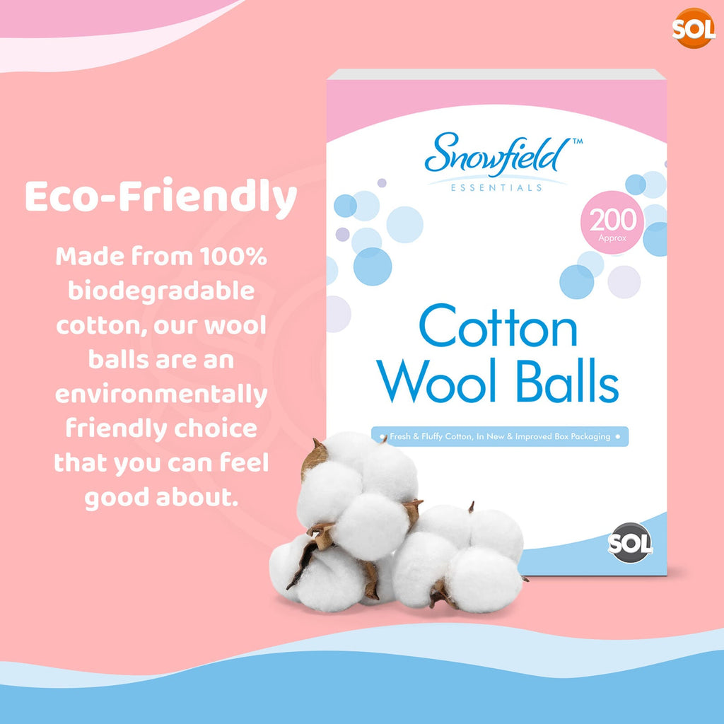 Cotton Wool Balls Makeup Nails Cleaning | 200 Pack