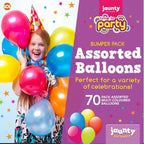 Flexible Latex Balloons Plain Colour Party Mix | 70 Pack