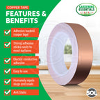 Copper Slug Tape 20MM | Slug Adhesive Repellent | 25M