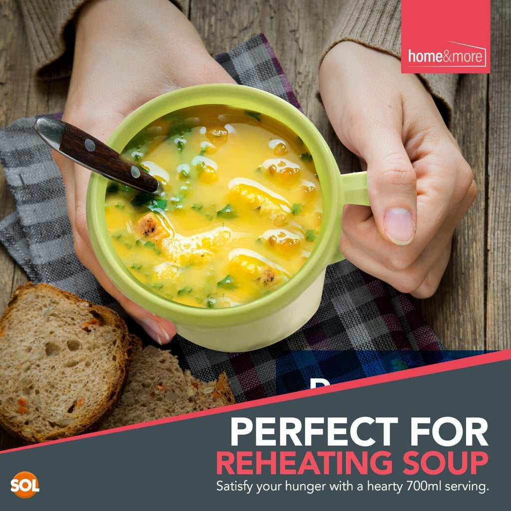 Microwave Soup Mug 700ml | Airtight Porridge Bowl Cup | 24 Pack