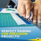 A4 Cutting Mat Self Healing Non Slip Printed Grid Lines Craft + 30cm Metal Ruler