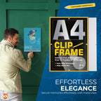 A4 Clip Frame | Frameless Certificate & Photo Display | 20 x 30cm