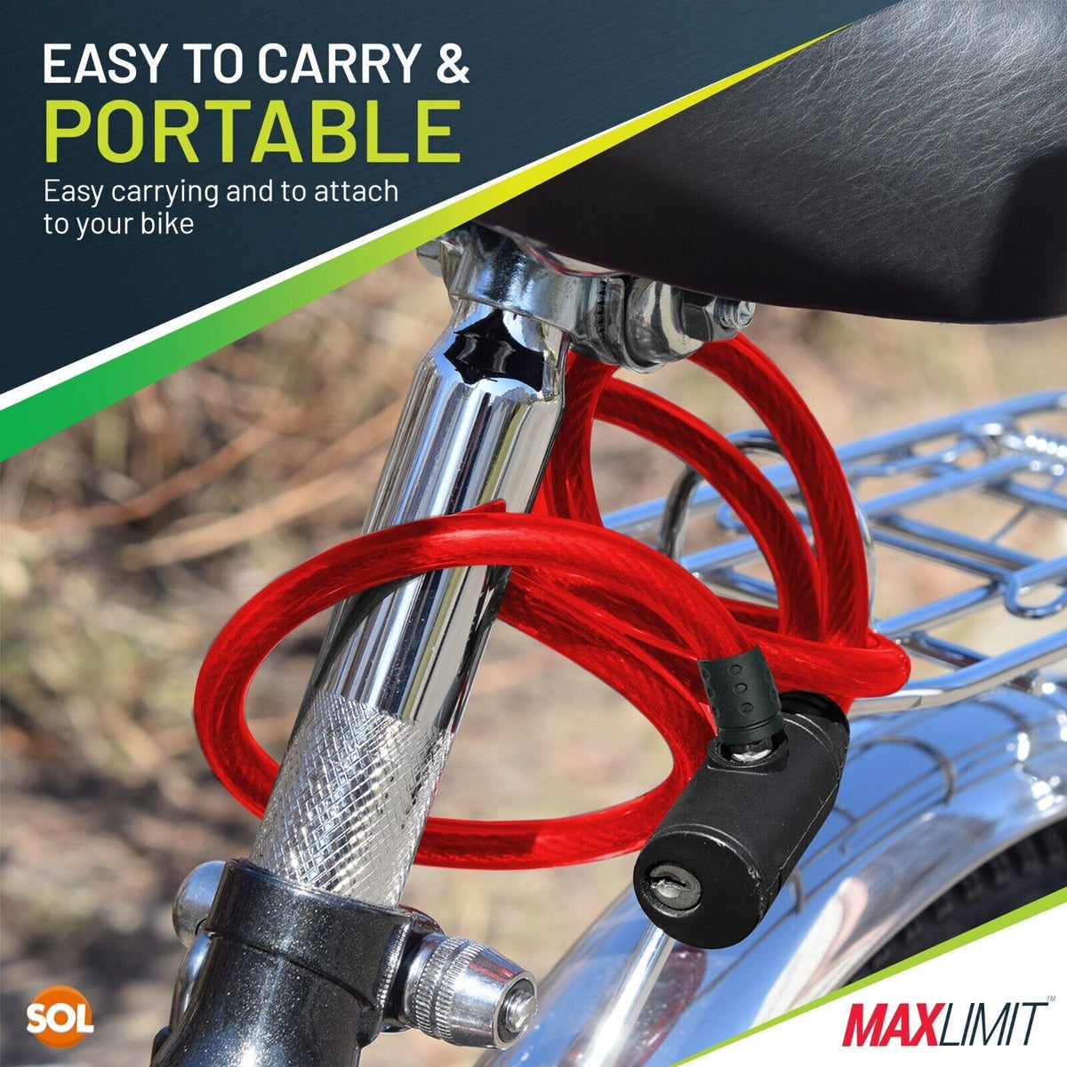 Bike Lock Cable Heavy Duty Steel Security Chain | 650mm
