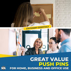 Clear Push Pins for Corkboard 220 Pack – Notice Thumb Tacks