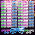 Flashing Party Glasses LED Neon Shutter Shades Rave | 48 Pack