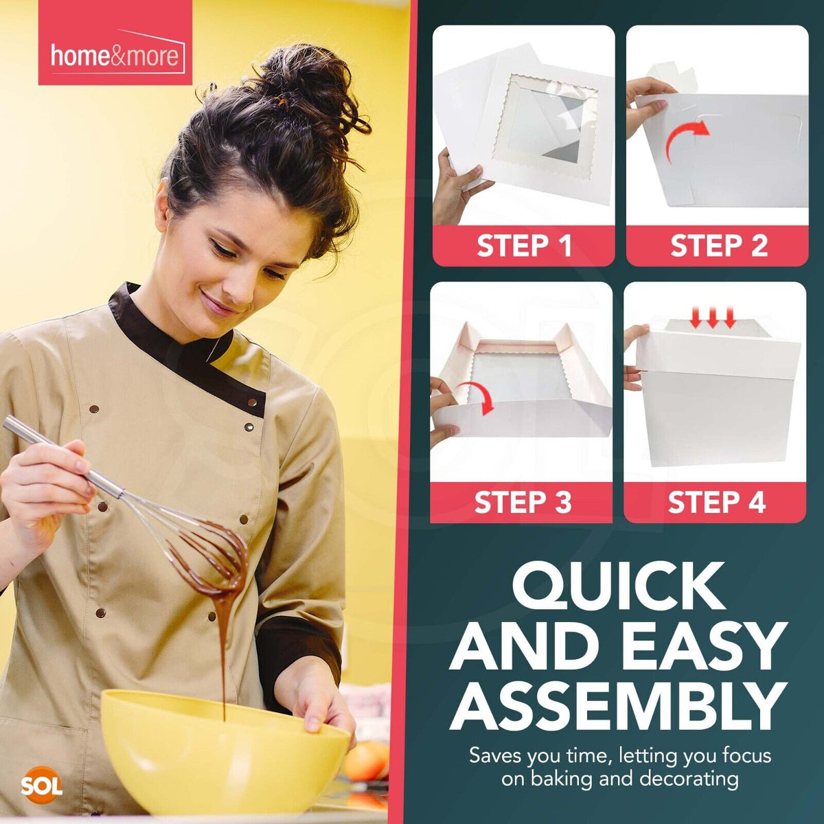Cake Board & Box Set White 8 Inch | Bakery & Party | 2 Pack