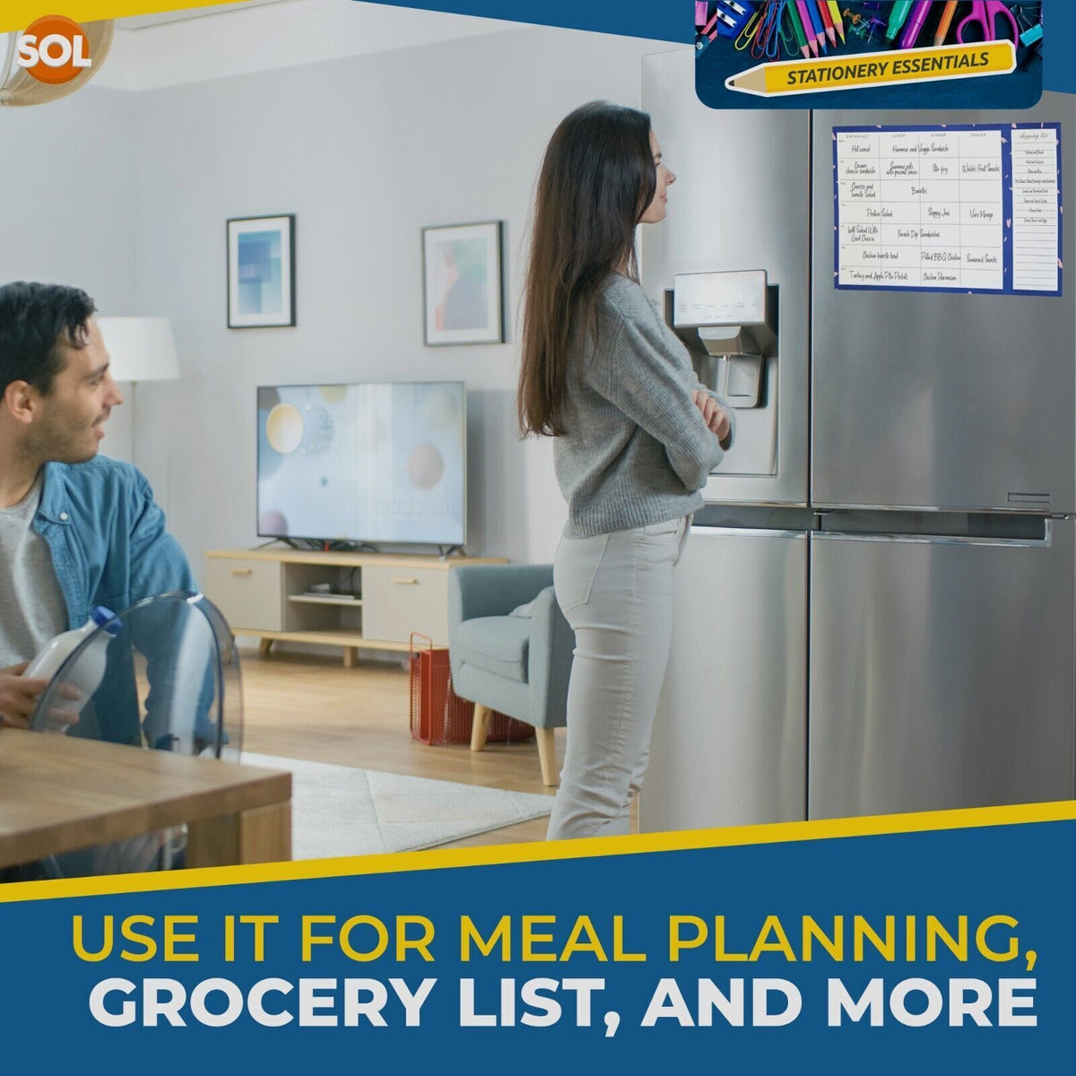Magnetic Meal Planner Pad | Weekly Menu & Shopping List | 52 Pages