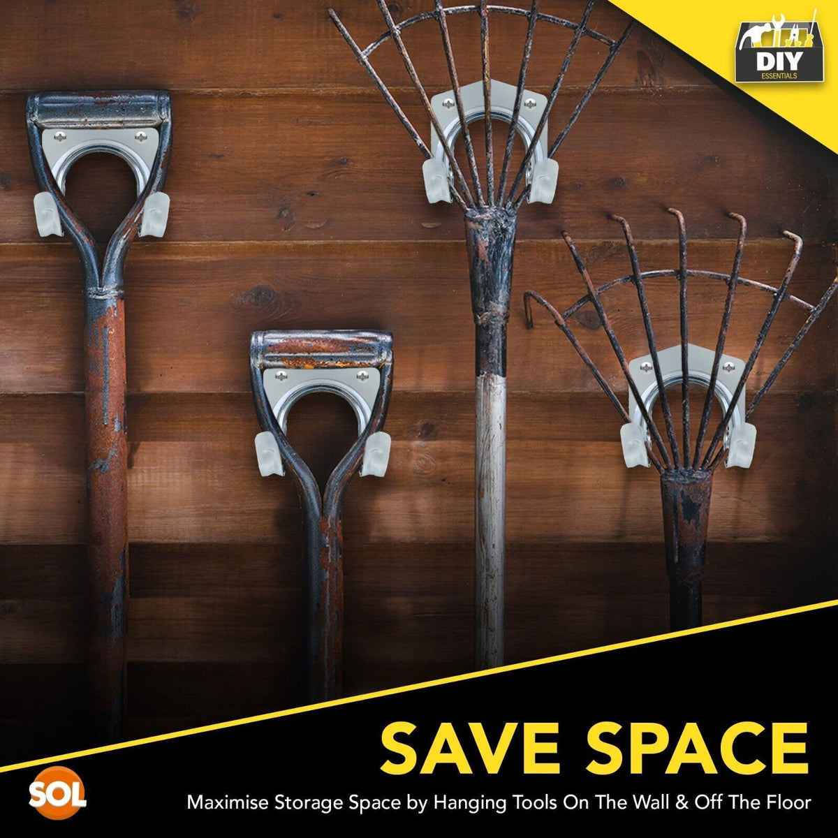 Tool Hooks & Screws | Garage Wall Bike Storage | 30 Pack