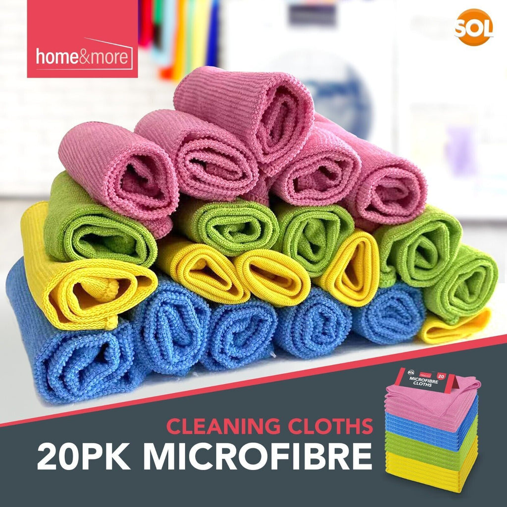 Microfibre Cleaning Cloths | Kitchen & Car Polishing Towel | 20 Pack