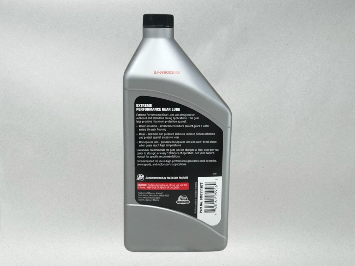 Quicksilver OEM SAE 85W90 Extreme Perf Gear Oil Quart 92-8M0111677