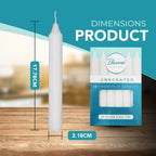 White Dinner Taper Candles 2x18cm | Unscented Long Burn | 12 Pack