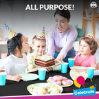 Black Plastic Table Covers | Disposable Wipe Clean | 6 Pack