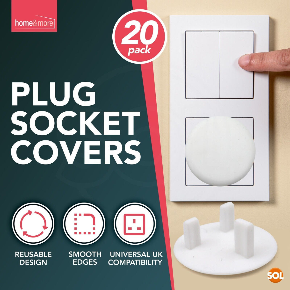Plug Socket Covers Child Baby Electrical Safety | 20 Pack