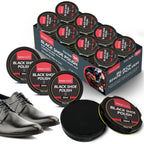 Wax Shoe Polish Black 50ml | Leather Boot Shine | 12 Pack