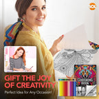Adult Colouring Book A4 80 Pages + Premium Colouring Pencils 36 Set