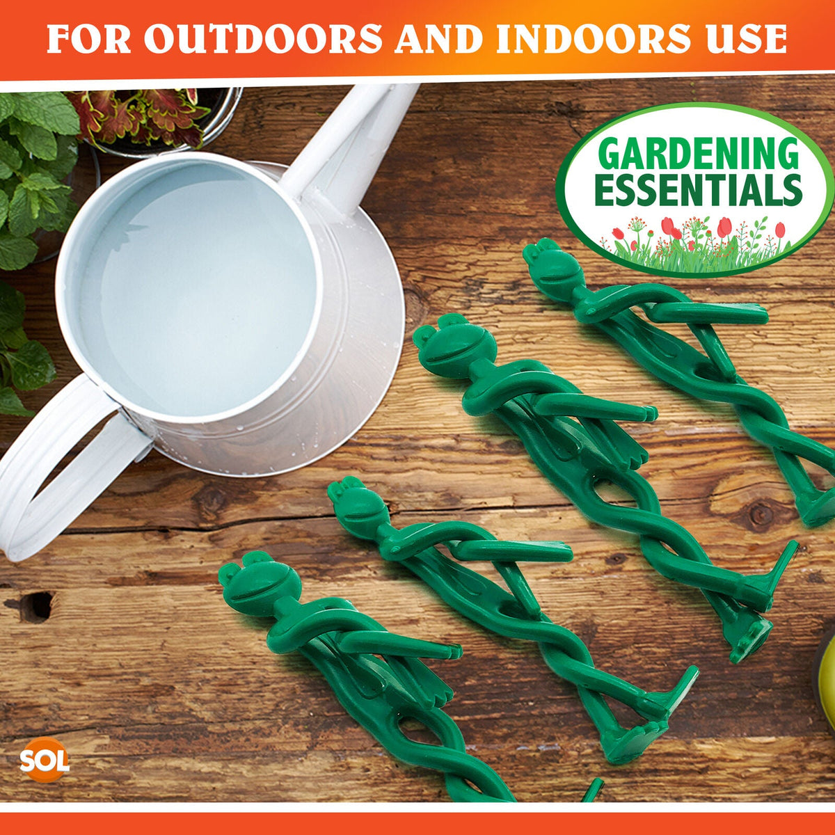 Garden Frog Plant Ties | Reusable Adjustable Rubber | 4 Pack