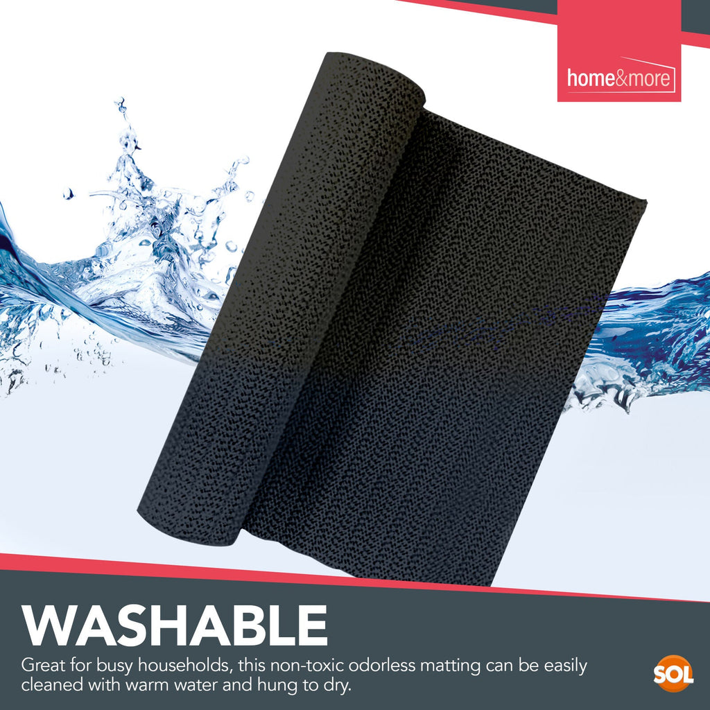 Black Anti Slip Mat Roll 150x30cm Grip Drawer Liner Mat