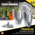 Tool Hooks & Screws Garage Garden Bike Storage | 15 Pack
