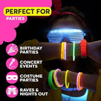Flashing Party Glasses LED Neon Shutter Shades Rave | 48 Pack
