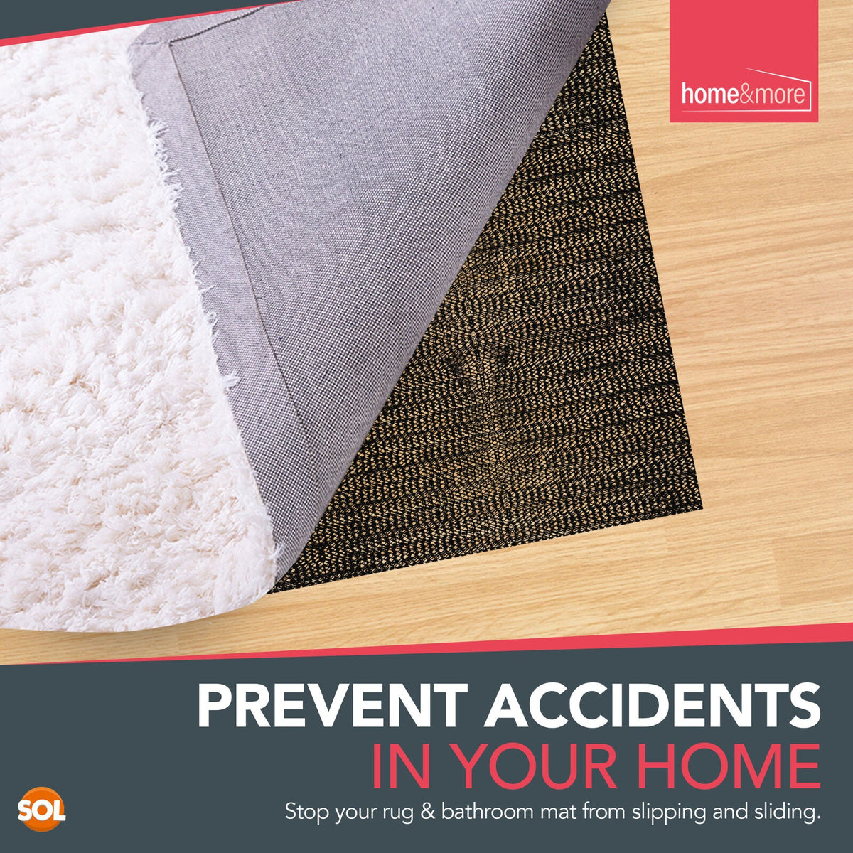 Black Anti Slip Mat Roll 150x30cm Grip Drawer Liner Mat