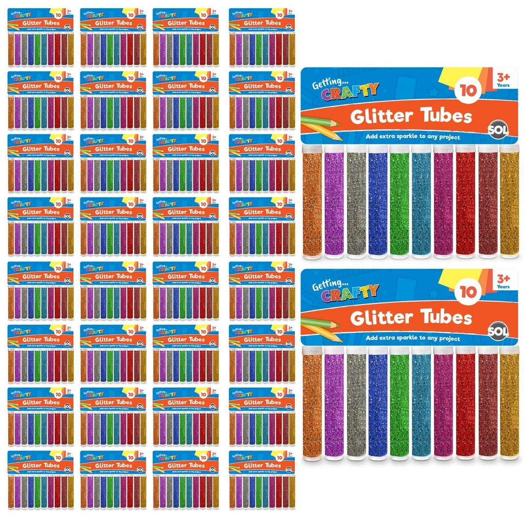 Glitter Tubes Assorted Colours | Shaker Pots Art & Craft | 120 Pack