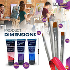 Acrylic Paint Tubes 120ml + Brushes | Assorted Colours | 16 Pack