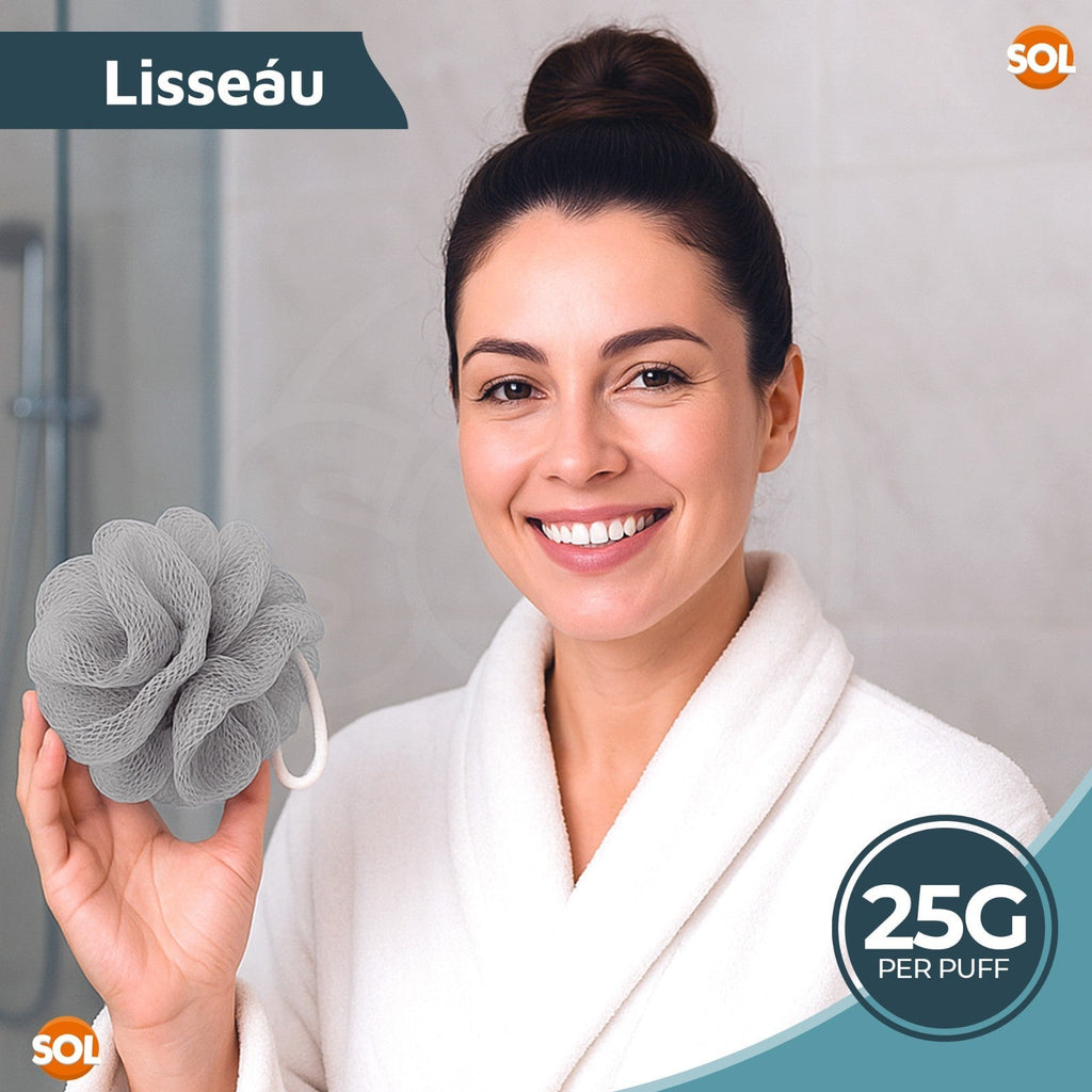 Exfoliating Body Puff Shower Sponge | Mesh Scrub Loofah | 6 Pack