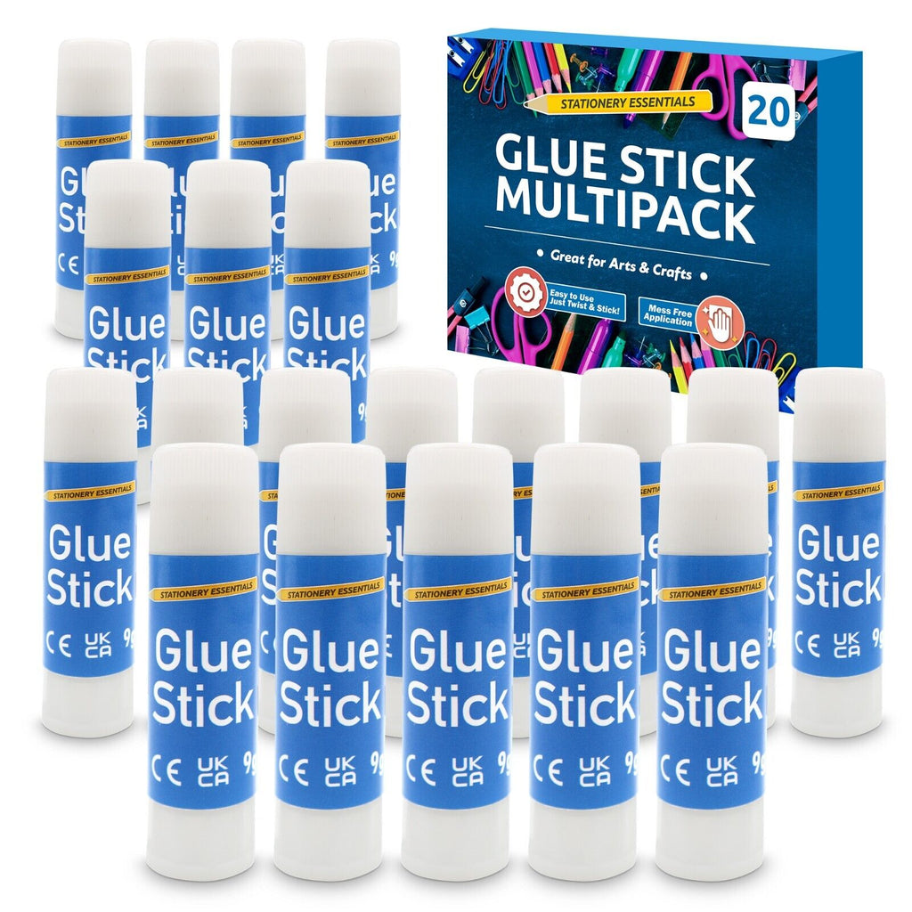 Glue Sticks | Washable Non-Toxic 9g | School & Crafts | 20 Pack