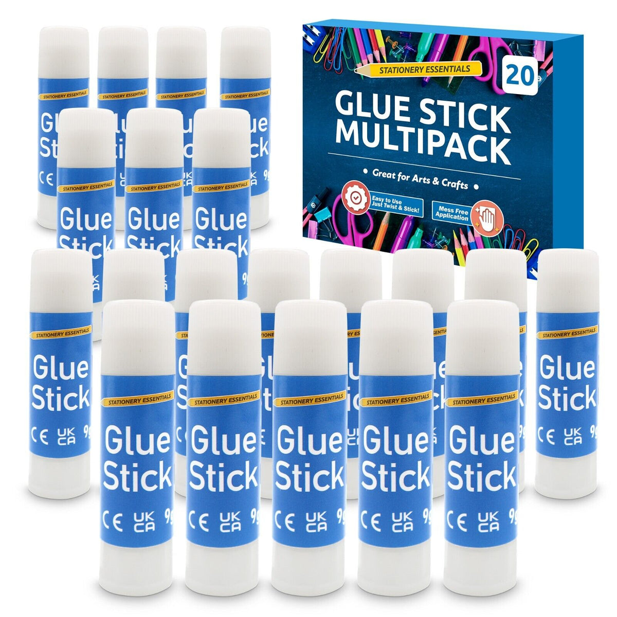 Glue Sticks | Washable Non-Toxic 9g | School & Crafts | 20 Pack