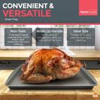 Oven Tray Set 38 x 25cm | Roasting Pan Baking Steel Sheet | 4 Pack