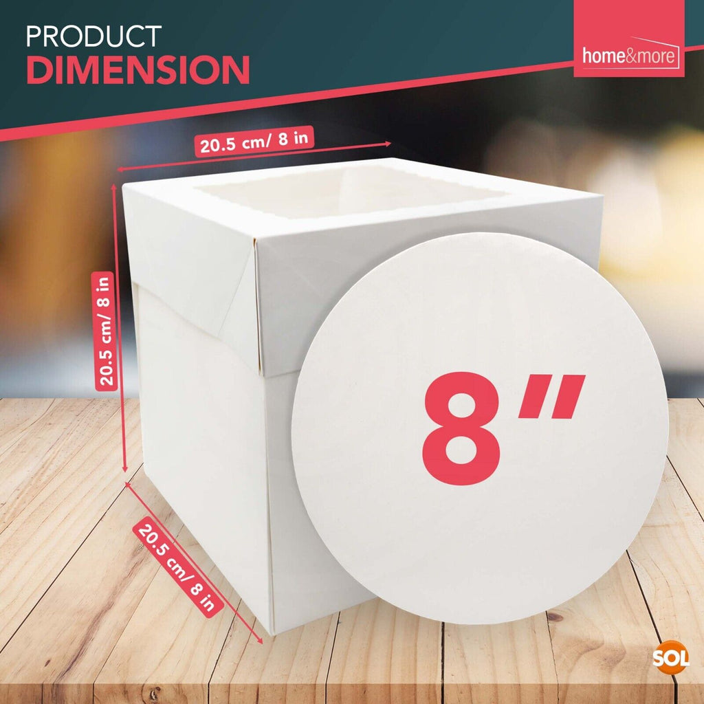 Cake Board & Box Set White 8 Inch | Bakery & Party | 2 Pack
