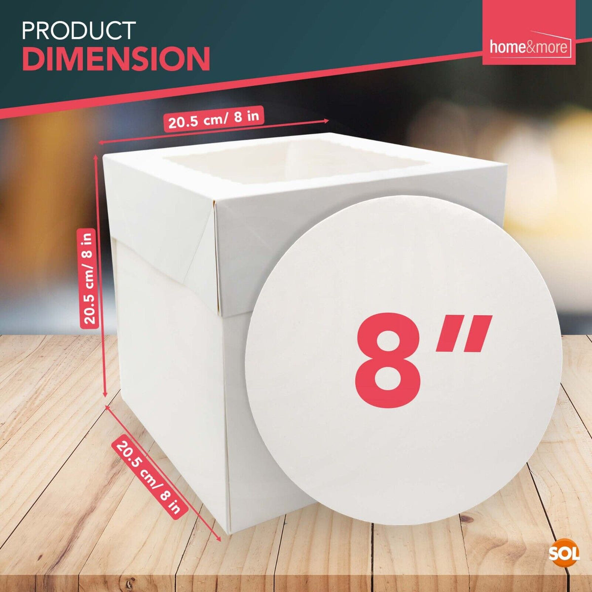 Cake Board & Box Set White 8 Inch | Bakery & Party | 2 Pack