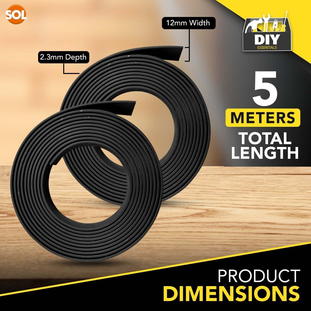 Magnetic Tape 2.5Mx12mmx2mm | Self Adhesive Flexible Magnet Strips | 2.5M