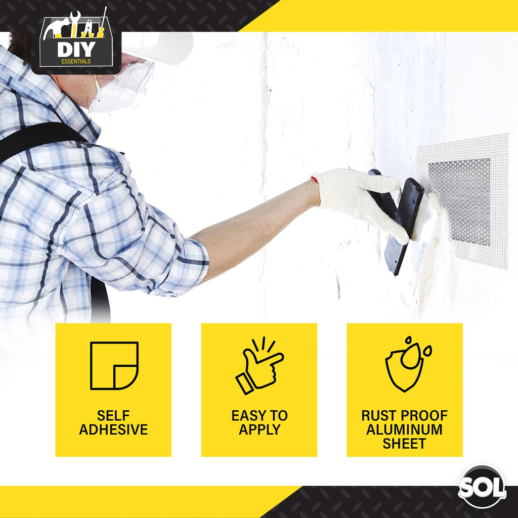 Self Adhesive Wall Repair Patch | Mesh Drywall Plastering | 4 Pack