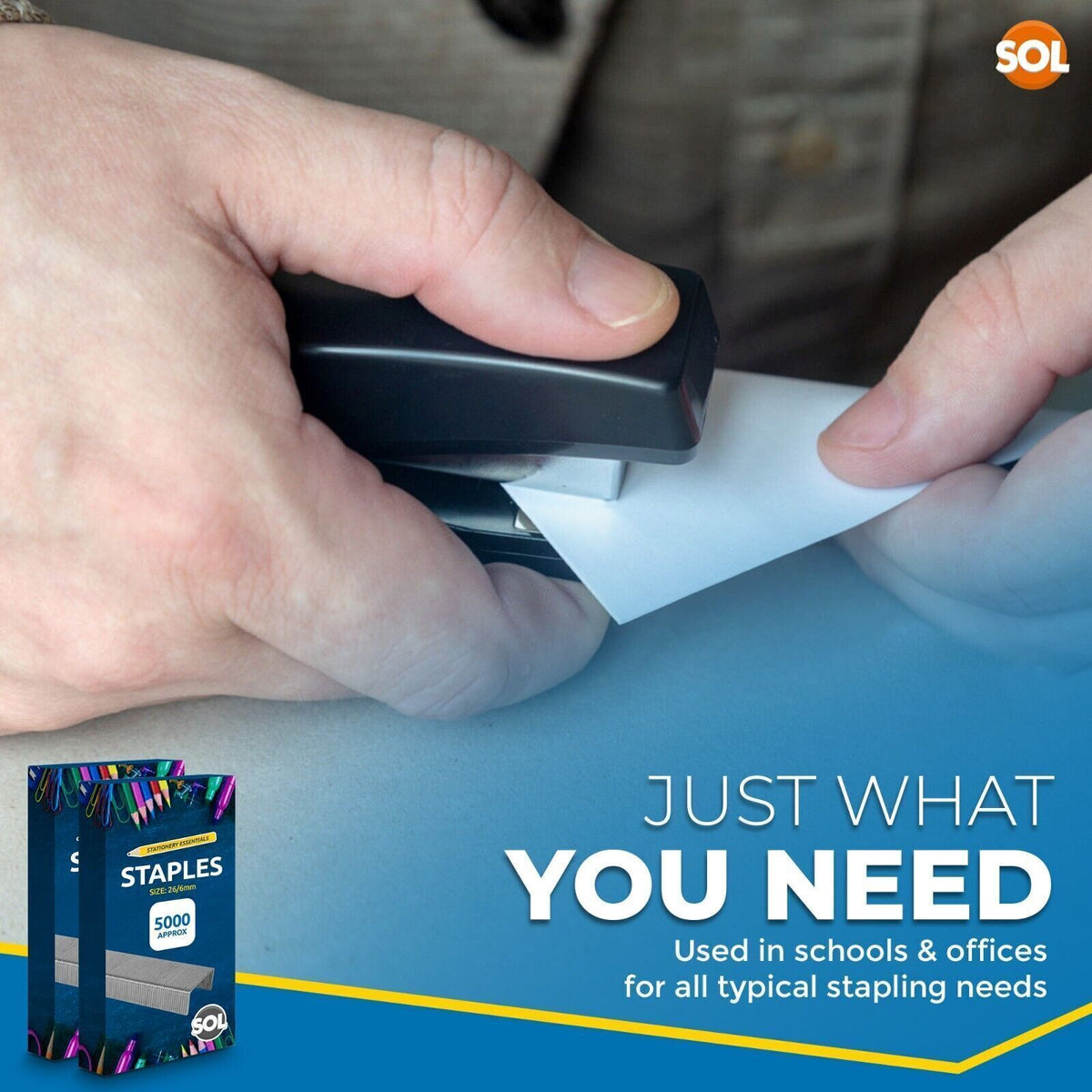 Office Staples 26/6 | Standard Fit Staplers | 10000 Pack
