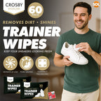 Trainer Shoe Cleaning Wipes | Disposable Wet Wipes for Sneakers Boots | 60 Pack