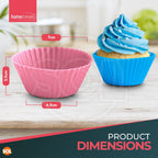 SOL 24pk Silicone Mould for Baking 7cm Bakeware Reusable Silicone Muffin Cases for Baking Mould Non Stick Flexible Heat Resistant Air Fryer Muffin Cases for Kitchen Home Desserts Easy Release