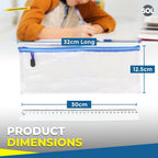 Clear Pencil Case with 30cm Ruler – Large Exam Compliant Set