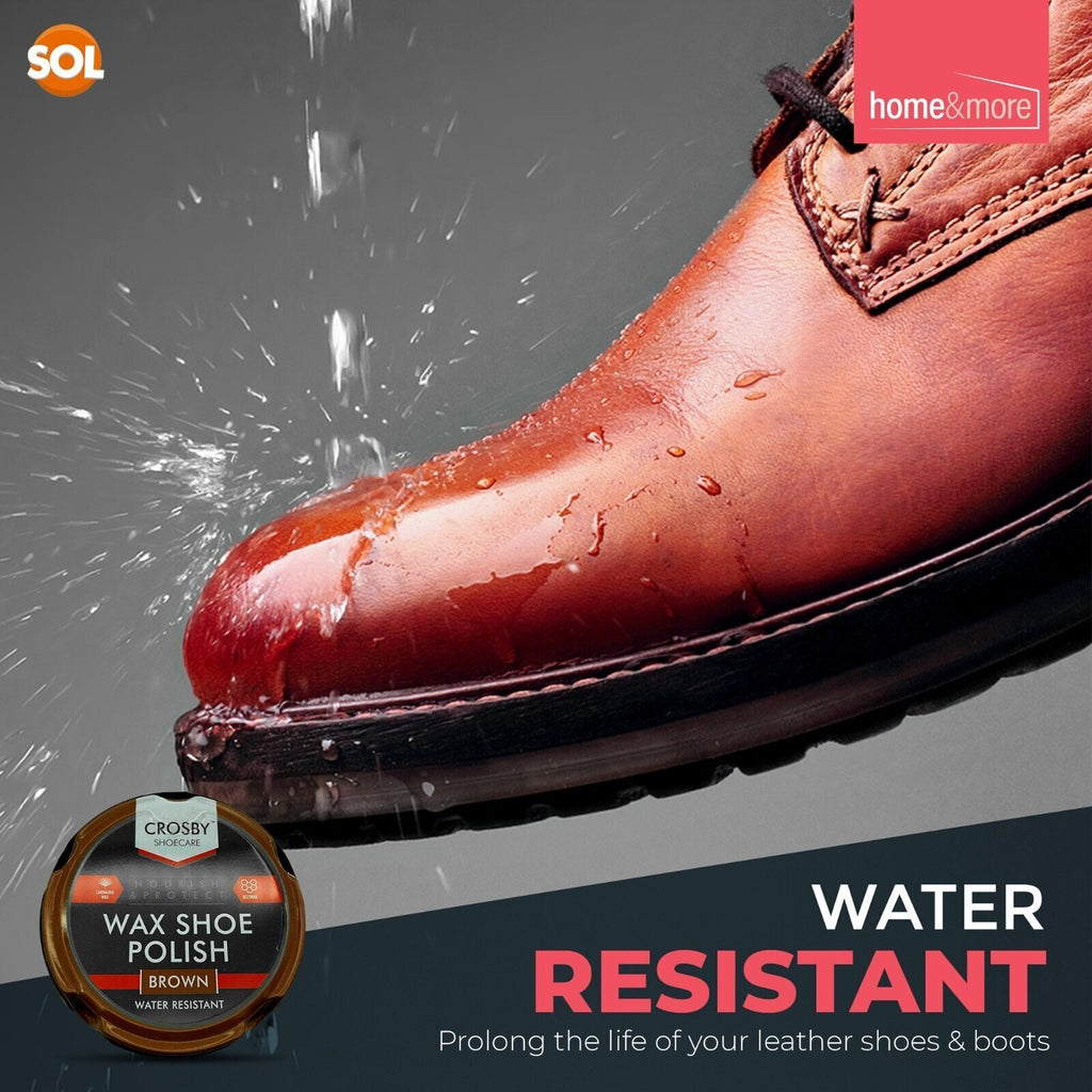 Wax Shoe Polish Brown 50ml | Leather Boot Shine Cleaner | 12 Pack