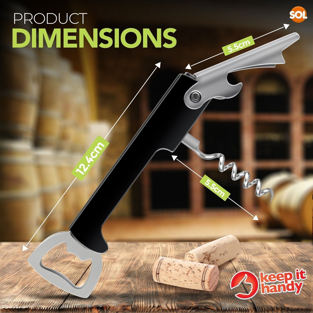 Metal Bottle Opener | Corkscrew & Beer Cap Remover Waiter’s Tool