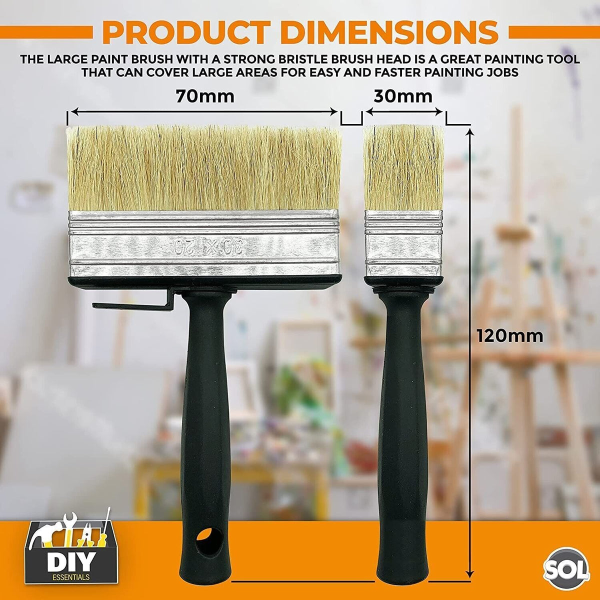 Shed Fence Brush 5 Inch | Multipurpose Paint Paste Wood Decking | 4 Pack