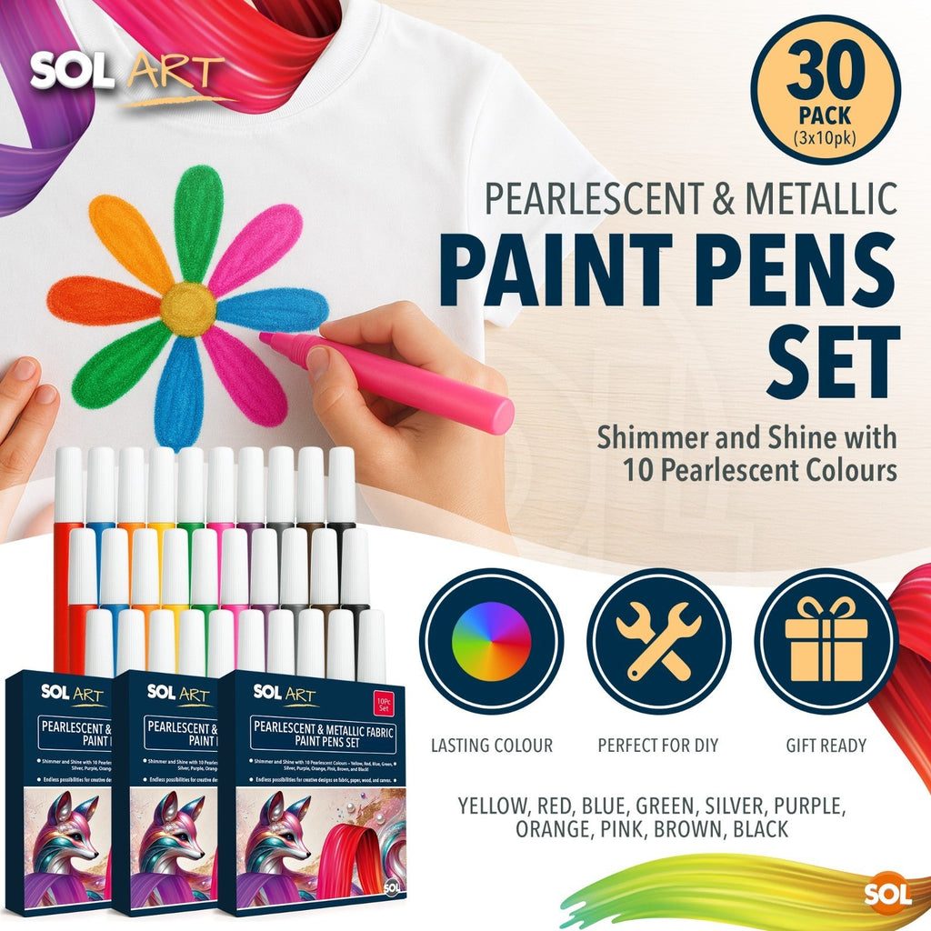 Fabric Paint Pens | Acrylic Marker for Paper Wood Canvas | 10 Pack